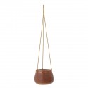 cache pot a accrocher sur corde gres marron bloomingville