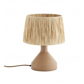 Lampe de table métal abat-jour raphia naturel Madam Stoltz