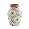 madam stoltz vase argile peint a la main blanc noir