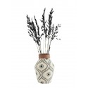 Vase argile peint Madam Stoltz blanc noir