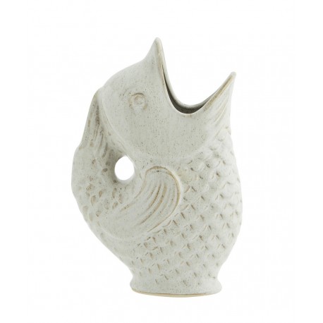 madam stoltz vase poisson gres blanc