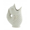 madam stoltz vase poisson gres blanc