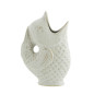 madam stoltz vase poisson gres blanc