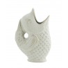 madam stoltz vase poisson gres blanc