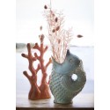 madam stoltz vase poisson gres blanc