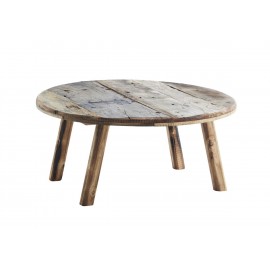 madam stoltz table basse rode bois recycle rustique d 90 cm
