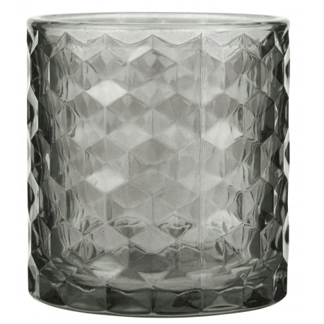 photophore porte bougie verre epais texture gris ib laursen