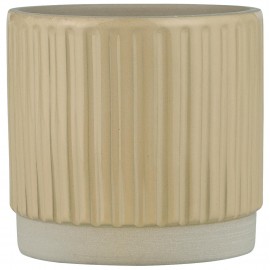 Cache-pot droit grès strié IB Laursen beige