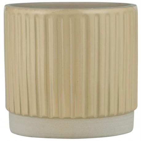 cache pot droit strie gres classique chic beige ib laursen