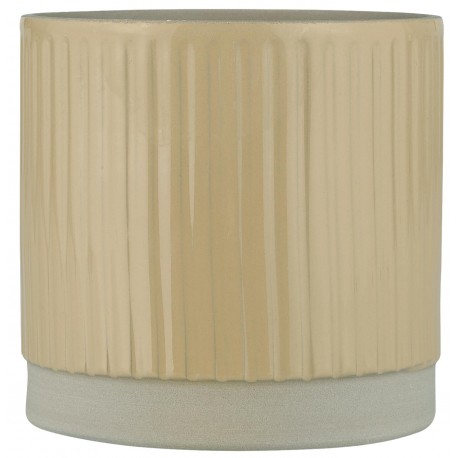 Cache-pot droit grès strie chic IB Laursen beige