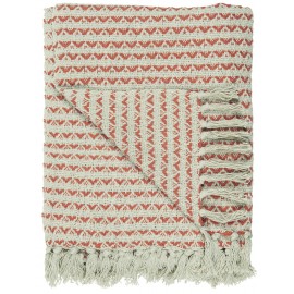 Plaid coton franges motif IB Laursen orange