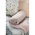 plaid coton franges motif orange creme ecru ib laursen