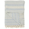 Plaid rayé coton franges IB Laursen bleu