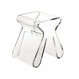 umbra magino table appoint acrylique transparent chevet range magazines