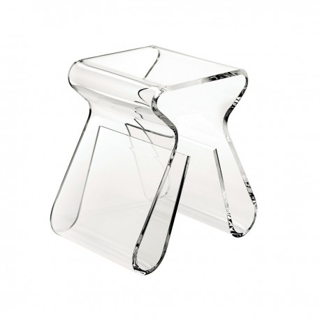 umbra magino table appoint acrylique transparent chevet range magazines