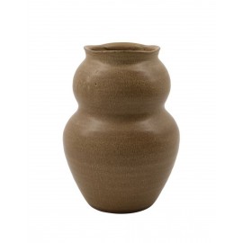 house doctor juno vase forme arrondie argile marron brun