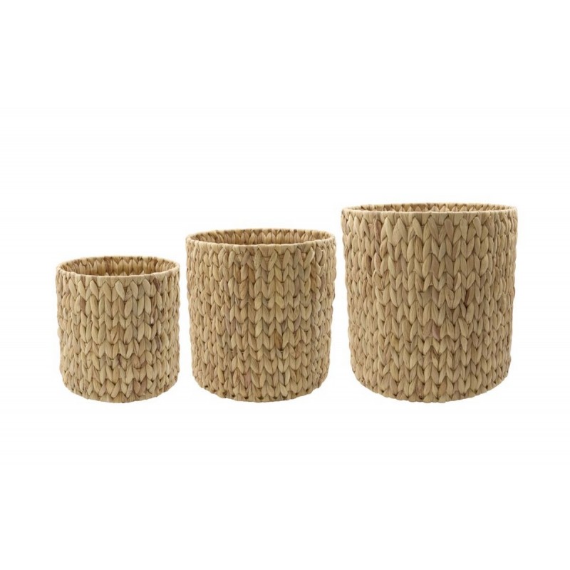 house doctor roun panier tresse cache pot jacinthe d eau naturel set 3 ...