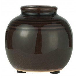 mini vase boule noir ceramique noir ib laursen