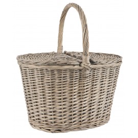 panier de pique nique tresse ovale saule gris ib laursen