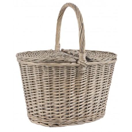 panier de pique nique tresse ovale saule gris ib laursen