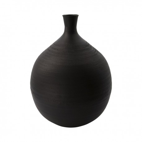 house doctor reena grand vase boule aluminium grave brun style ethnique