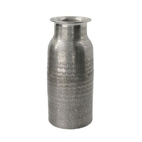 house doctor fenja vase tube cylindre aluminium grave antique argent