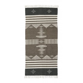 house doctor coto tapis motif ethnique chic laine coton brun gris ecru