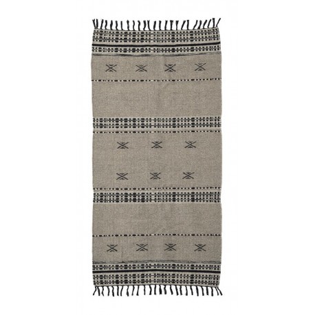 Tapis franges motif laine coton House Doctor Cros