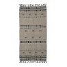 house doctor cros tapis franges motif laine beige noir 200 x 90 cm