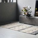 house doctor cros tapis franges motif laine beige noir 200 x 90 cm