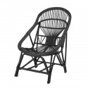 bloomingville joline fauteuil lounge cannage noir style rotin retro