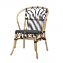 bloomingville maila chaise cannage rotin naturel plastique noir retro