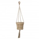 bloomingville cache pot suspendu jonc de mer jute corde