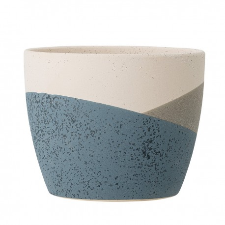 bloomingville nkosi cache pot colore decor abstrait bleu terre cuite