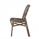 bloomingville honeia chaise cannage rotin brun fonce style campagne