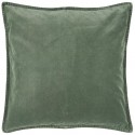 ib laursen housse coussin carree velours vert kaki delave 50 x 50 cm