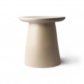 hk living table d appoint ronde design gres creme ecru beige