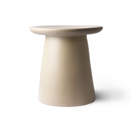 hk living table d appoint ronde design gres creme ecru beige