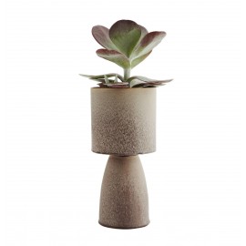 madam stoltz cache pot design retro gres beige marron