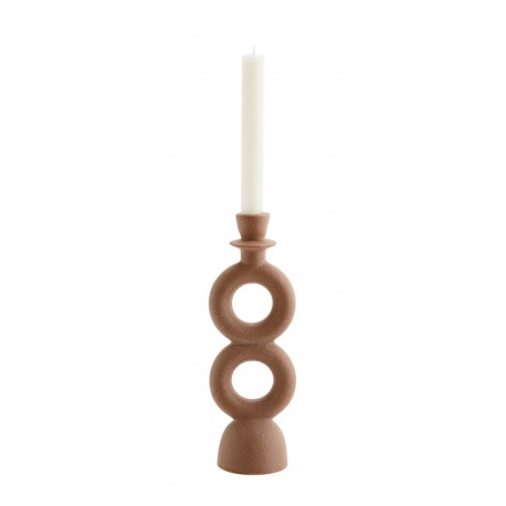 Bougeoir design grès Madam Stoltz terracotta