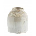 madam stoltz petit vase gres emaille rustique blanc