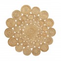 tapis rond jute naturel cercles style boheme nordal 150 cm