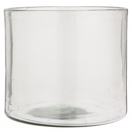 vase rond large verre transparent epais porte bougie ib laursen