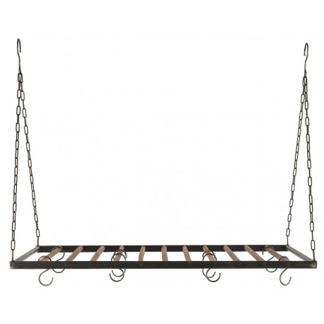 rangement suspendu au plafond cuisine bois metal crochets ib laursen