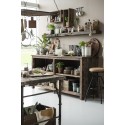 rangement suspendu au plafond cuisine bois metal crochets ib laursen