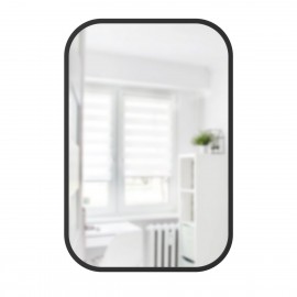 Miroir mural rectangulaire caoutchouc Umbra Hub noir