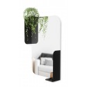 umbra alcove mirroir mural rectangulaire design etagere metal noir