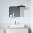 umbra alcove mirroir mural rectangulaire design etagere metal noir