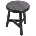 Tabouret rond bois teck Muubs Benji noir