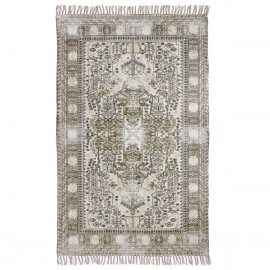 hk living tapis coton imprime style oriental gris beige 120 x 180 cm